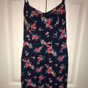 Navy blue floral dress